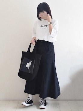 「KLON（クローン）のアイテム（トップス）」を使った、ぬこさん（レディース・153cm）の夏コーディネート