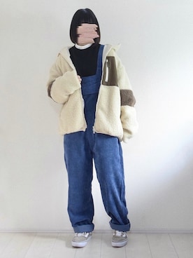 「ASTRONOMY（アストロノミー）のアイテム（オールインワン・サロペット）」を使った、ぬこさん（レディース・153cm）の秋コーディネート