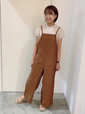 「Samansa Mos2 blue（サマンサモスモスブルー）のアイテム（オールインワン・サロペット）」を使った、ななっこさん（レディース・158cm）の秋コーディネート