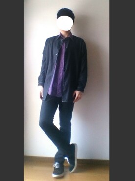 ジャケット アウターを使った 紫シャツ のメンズ人気ファッションコーディネート Wear
