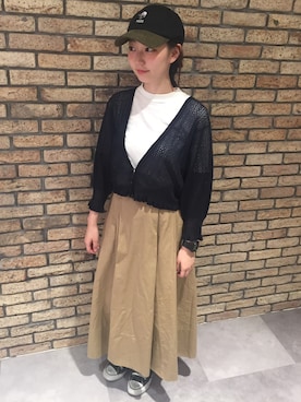 「CHILD WOMAN（チャイルドウーマン）のアイテム（スカート）」を使った、14+ コピス吉祥寺店 スタッフさん（レディース・152cm）の夏コーディネート