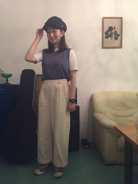 「PAR ICI（パーリッシィ）のアイテム（ベスト）」を使った、14+ コピス吉祥寺店 スタッフさん（レディース・152cm）の夏コーディネート