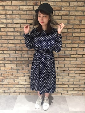 「スタンスミス」｜14+ コピス吉祥寺店 スタッフさん（レディース・152cm）の秋コーディネート