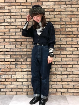 「orSlow（オアスロウ）のアイテム（パンツ）」を使った、14+ コピス吉祥寺店 スタッフさん（レディース・152cm）の秋コーディネート