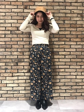 「ワークキャップ」｜「アイテム（その他シューズ）」を使った、14+ コピス吉祥寺店 スタッフさん（レディース・153cm）の冬コーディネート