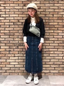 「アイテム（キャスケット）」を使った、14+ コピス吉祥寺店 スタッフさん（レディース・152cm）の冬コーディネート