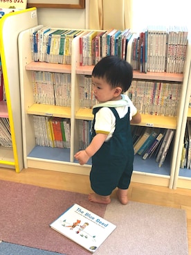 「PETIT BATEAU（プチバトー）のアイテム（オールインワン・サロペット）」を使った、mktさん（キッズ・74cm）の夏コーディネート