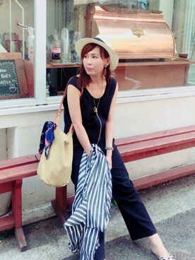 「LuncH（ランチ）のアイテム」を使った、ecruさん（レディース・164cm）の夏コーディネート
