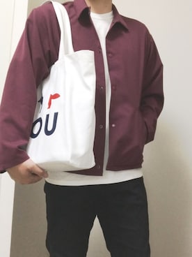「MAISON KITSUNE」｜「アイテム（ブルゾン）」を使った、りょうたさん（メンズ・178cm）の春コーディネート