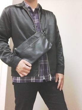 「Hanes」｜「アイテム（ブルゾン）」を使った、りょうたさん（メンズ・178cm）の春コーディネート