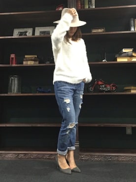 「STYLEST（スタイレスト）のアイテム」を使った、aya＊meさん（レディース・157cm）の冬コーディネート