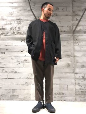 「アイテム（スラックス）」を使った、Morikawaさん（メンズ・160cm・20代）の秋コーディネート