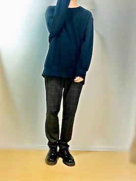 「フォロバ」｜「アイテム（スウェット）」を使った、さんりんさん（メンズ・170cm）の秋コーディネート
