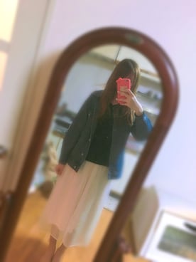 「Honeys」｜「アイテム（デニムジャケット）」を使った、みきゅうさん（レディース・164cm）の春コーディネート