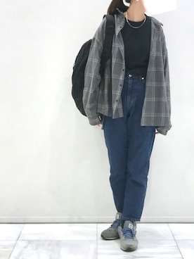 「ビエラシャツ」｜かのゆいさん（レディース・157cm）の秋コーディネート