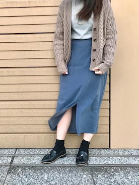 「ダスティブルー」｜かのゆいさん（レディース・157cm）の冬コーディネート
