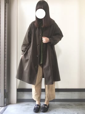 「アイテム（ステンカラーコート）」を使った、ぽーさん（レディース・162cm・20代）の秋コーディネート