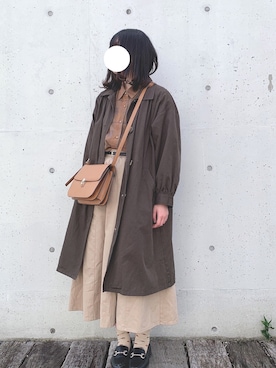 「アイテム（ステンカラーコート）」を使った、ぽーさん（レディース・162cm・20代）の春コーディネート