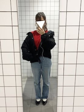 「AS KNOW AS plus（アズノゥアズプラス）のアイテム（ダウンジャケット/コート）」を使った、Pecheさん（レディース・160cm）の冬コーディネート