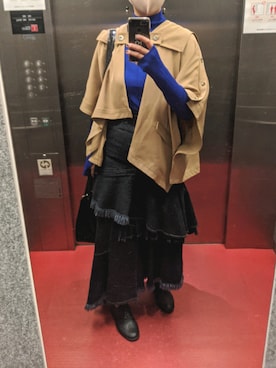 「UN3D.（アンスリード）のアイテム（その他アウター）」を使った、namaさん（レディース・168cm）の秋コーディネート