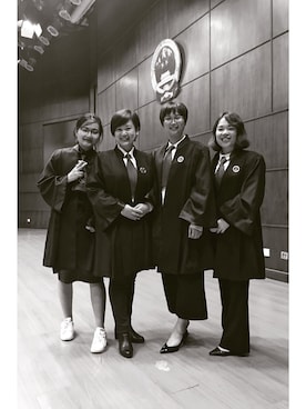 「アイテム（ネクタイ、レッド系）」を使った、CipherXiaoさん（レディース・163cm）の冬コーディネート