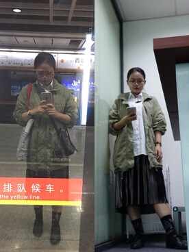 「MARANT ETOILE（マランエトワール）のアイテム（ジャケット/アウター）」を使った、CipherXiaoさん（レディース・163cm）の秋コーディネート