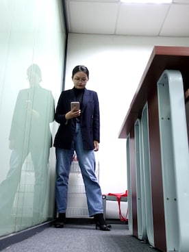 「Acne Studios（アクネストゥディオズ）のアイテム（テーラードジャケット）」を使った、CipherXiaoさん（レディース・163cm）の秋コーディネート