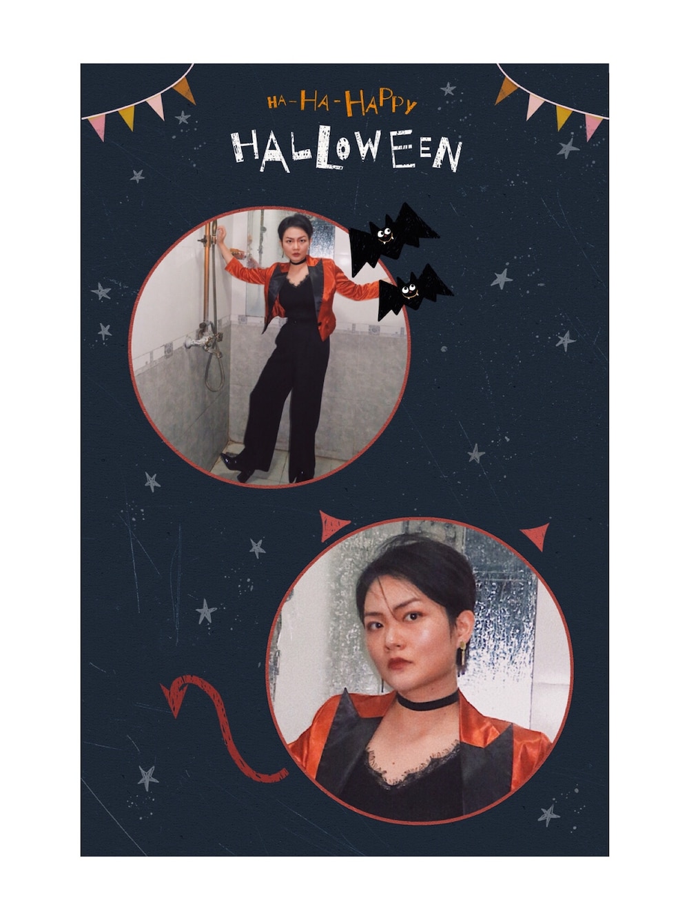 「ootd、wearhalloween2019、MARC JACOBS」｜「MARC JACOBSのアイテム（テーラードジャケット、レッド系）」を使った、CipherXiaoさん（レディース・163cm）の秋コーディネートの1枚目の写真