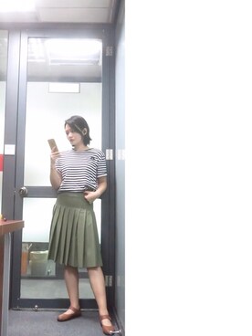 「MARC JACOBS（マークジェイコブス）のアイテム（スカート）」を使った、CipherXiaoさん（レディース・163cm）の秋コーディネート