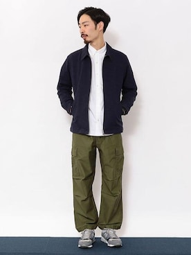 「NEWBALANCE」｜「アイテム（ブルゾン）」を使った、okahara3820さん（メンズ・176cm）の冬コーディネート