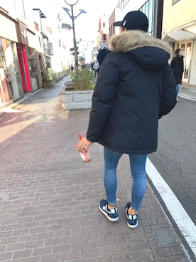 「CUNE（キューン）のアイテム（帽子）」を使った、ryu0411seiさん（メンズ・171cm）の冬コーディネート
