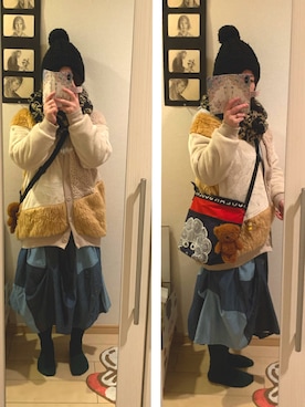 「ScoLar（スカラー）のアイテム（PC・スマホグッズ/家電）」を使った、natnonさん（レディース・155cm）の冬コーディネート