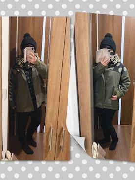 「ScoLar（スカラー）のアイテム（ジャケット/アウター）」を使った、natnonさん（レディース・155cm）の冬コーディネート
