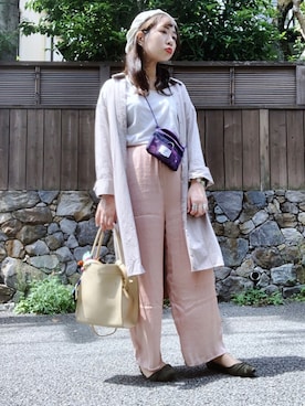 「PLAIN CLOTHING（プレーンクロージング）のアイテム（パンプス）」を使った、みくこさん（レディース・155cm）の春コーディネート