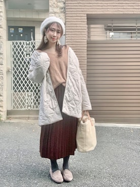 「アイテム（スリッポン）」を使った、みくこさん（レディース・155cm・20代）の冬コーディネート