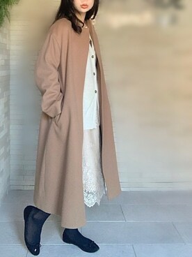 「NOMBRE IMPAIR（ノンブルアンペール）のアイテム（カーディガン/ボレロ）」を使った、みくこさん（レディース・155cm）の冬コーディネート