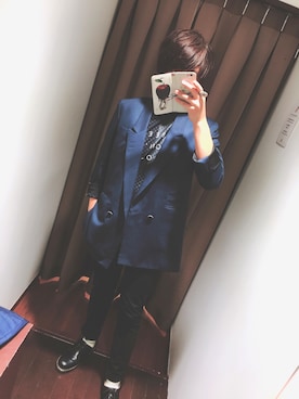 「SHAREEF（シャリーフ）のアイテム（テーラードジャケット）」を使った、Yoshinoさん（メンズ・169cm）の春コーディネート