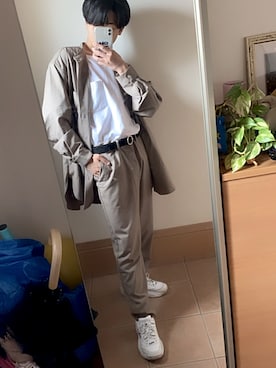 「GUコーデ」｜「アイテム（セットアップ）」を使った、daiki.02さん（メンズ・165cm）の春コーディネート