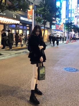 「ボア」｜「アイテム（ブーティ）」を使った、LIL🌹리루 李瑠さん（レディース・169cm）の冬コーディネート