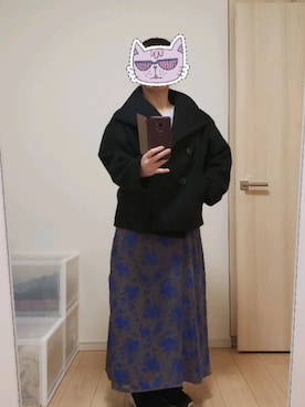 「ぽっちゃりコーデ」｜「アイテム（ピーコート）」を使った、yonyonyon4888さん（レディース・156cm）の冬コーディネート