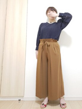 「サテンパンツ」｜「アイテム（福袋/福箱）」を使った、yonyonyon4888さん（レディース・156cm）の秋コーディネート