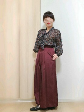 「サテンパンツ」｜「アイテム（福袋/福箱）」を使った、yonyonyon4888さん（レディース・156cm）の秋コーディネート