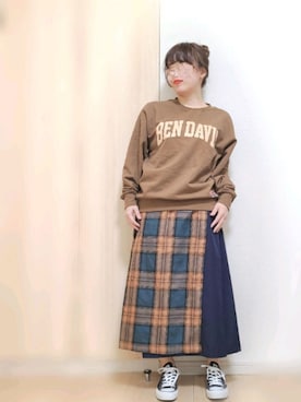「BEN DAVIS（ベンデイビス）のアイテム（スウェット）」を使った、yonyonyon4888さん（レディース・156cm）の冬コーディネート
