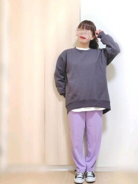 「サテンパンツ」｜「アイテム（福袋/福箱）」を使った、yonyonyon4888さん（レディース・156cm）の春コーディネート