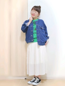 「DISCOAT（ディスコート）のアイテム（デニムジャケット）」を使った、yonyonyon4888さん（レディース・156cm）の春コーディネート