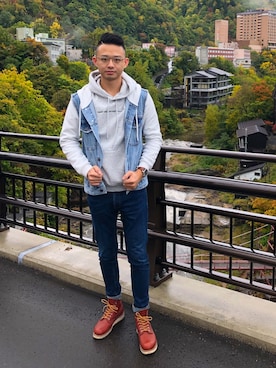 「H&M（エイチ・アンド・エム）のアイテム（ジャケット/アウター）」を使った、Hugoさん（メンズ・180cm・20代）の冬コーディネート