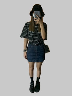 「off white」｜「アイテム（アナログ腕時計）」を使った、нelen ❁さん（レディース・168cm）の夏コーディネート