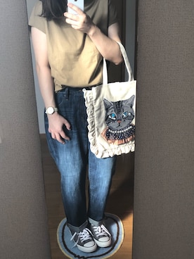「ネコ」｜「アイテム（腕時計）」を使った、bbachanさん（レディース・160cm）の夏コーディネート