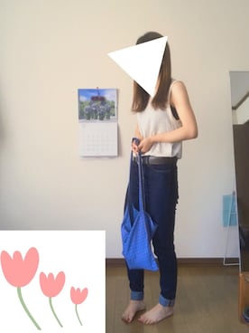 「らくちん」｜「アイテム（アナログ腕時計）」を使った、NAüさん（レディース・155cm）の夏コーディネート