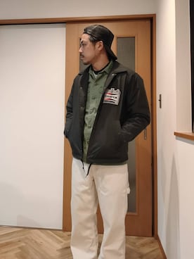 「アメカジスタイル」｜「アイテム（ナイロンジャケット）」を使った、服好　助平さん（メンズ・170cm）の春コーディネート